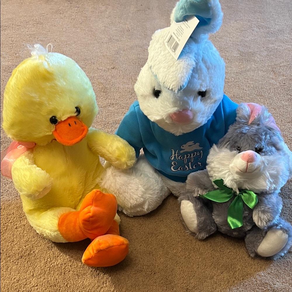 Easter Plush Toy Set - Duck and Bunnies